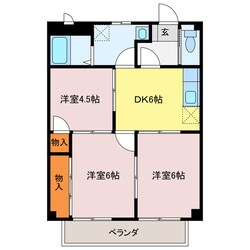 プラザ亀山の物件間取画像